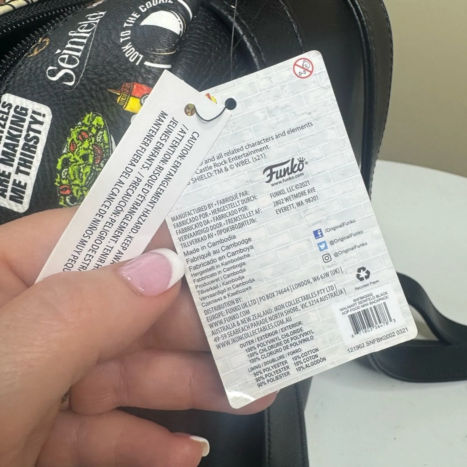 Seinfield Neko Funko Pop Mini Backpack NEW Black - Image 7
