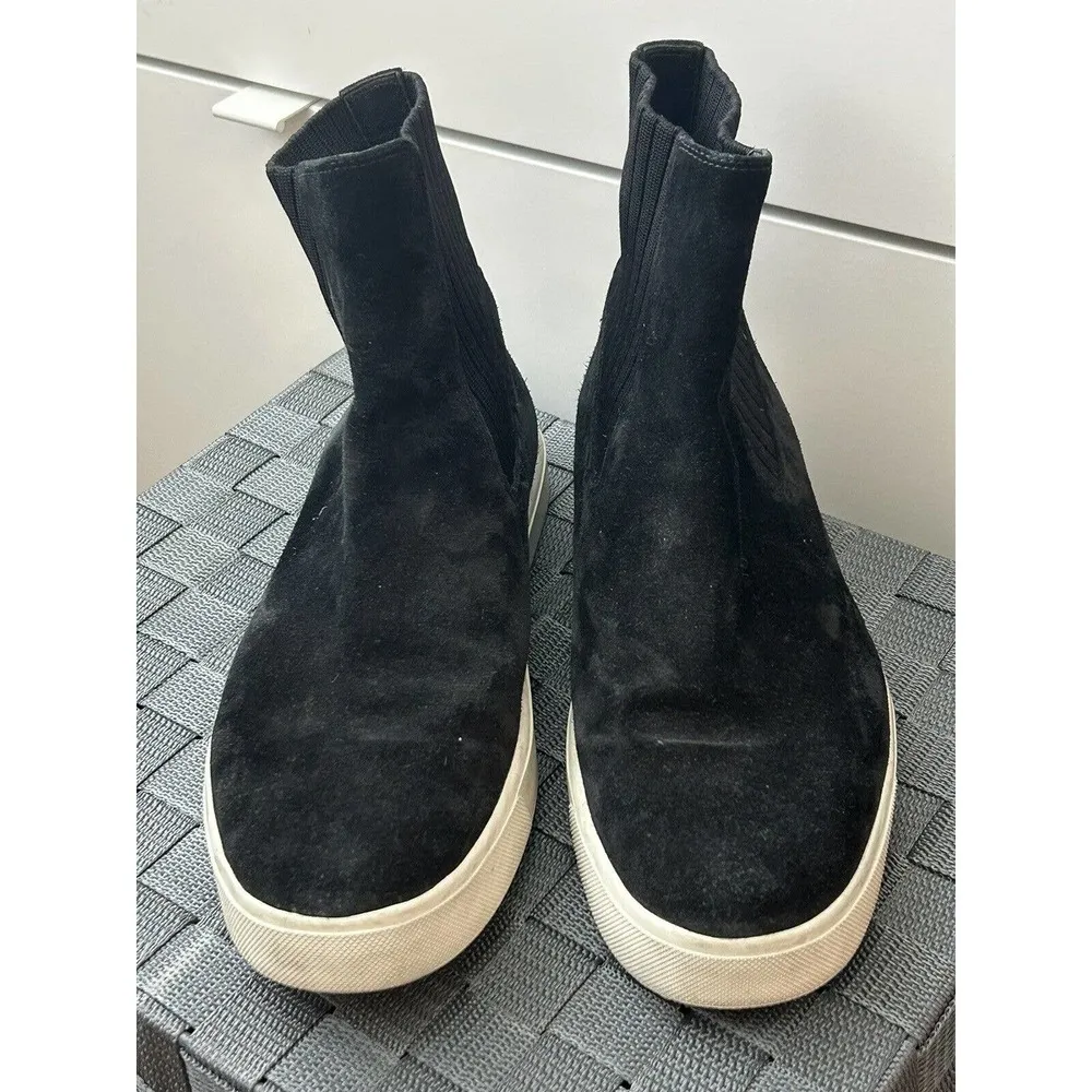 Vince Coleman High Top Sneakers Black Suede Slip On Women’s Size 8.5 Shoes - Image 12