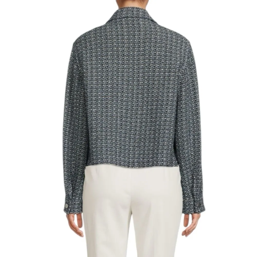 AKRIS PUNTO - Tweed Spread Collar Jacket Sz 14 - Image 2