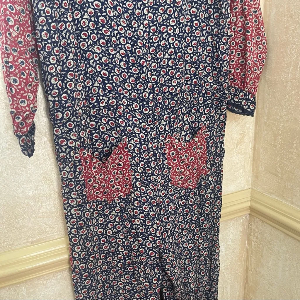 Free People Y2K Leia Floral Jumpsuit Village Country Style Boho Cottagecore Sz S - Image 15