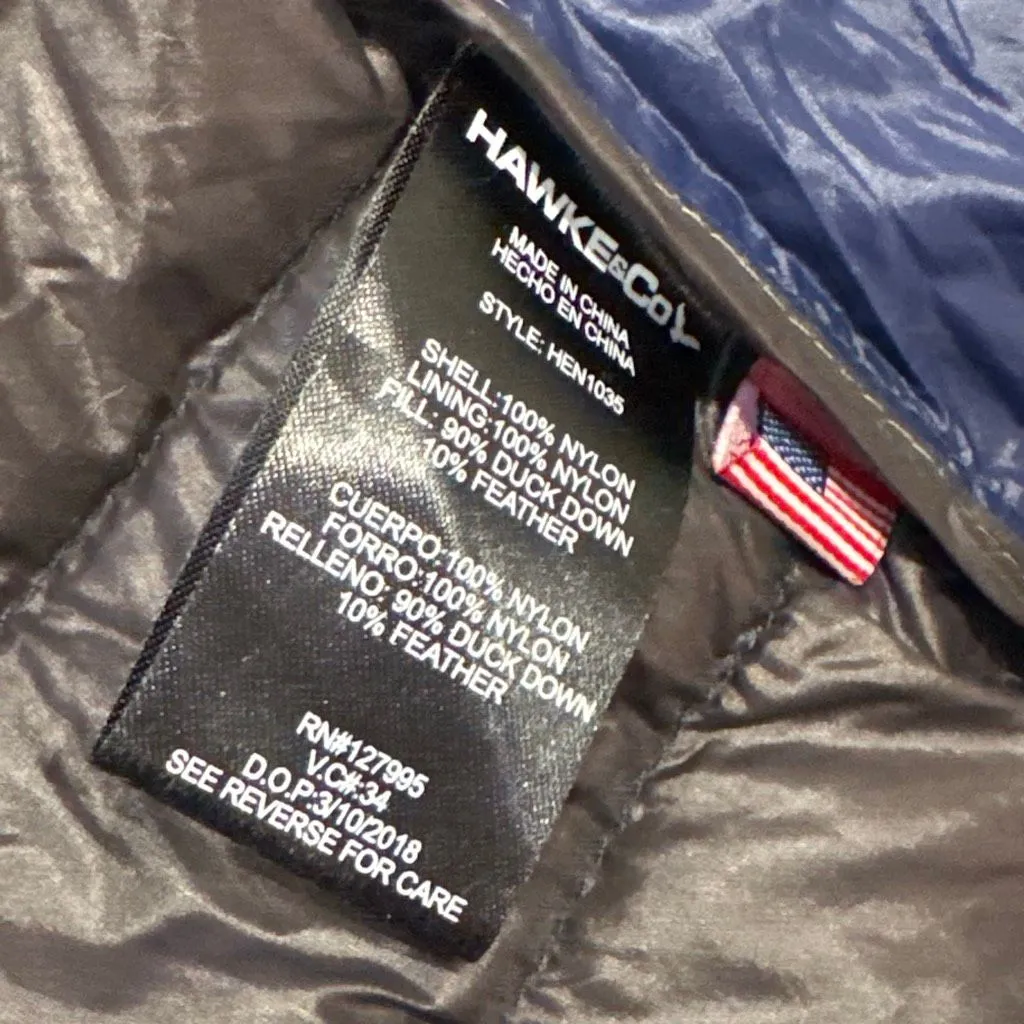 Hawke & Co. duck down puffer jacket size medium Blue - Image 4