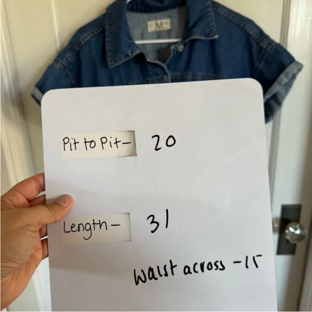 Free People Work Hard Play Harder denim romper size medium - Image 6