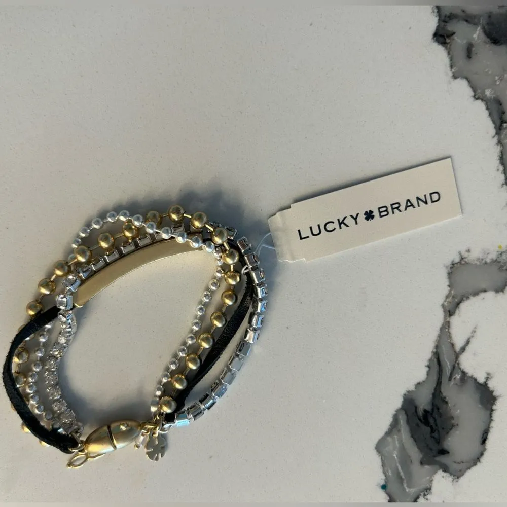 Lucky Brand Pave and Leather Layer Bracelet - Image 2