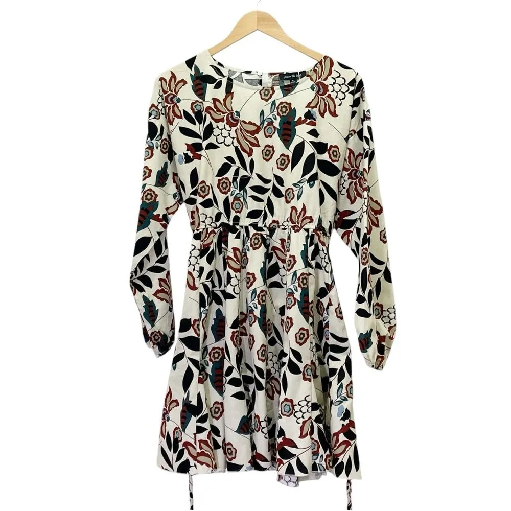 NWT Bohme Jacqui The Label Boho Floral Long Sleeve Belted Midi Dress Size Medium - Image 4