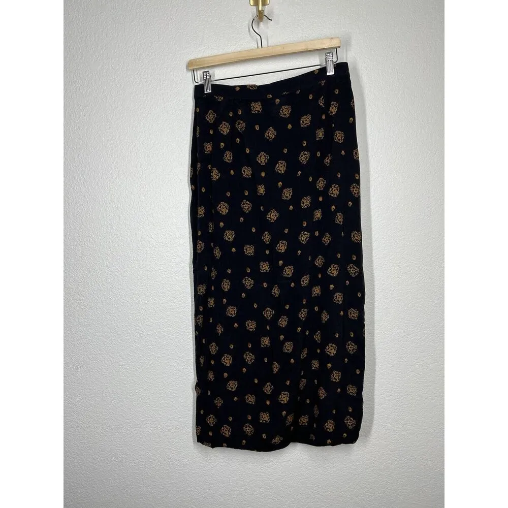 Vintage Printed Rayon Midi Skirt Size 14 Jennifer Moore Boho Fits M/L - Image 2