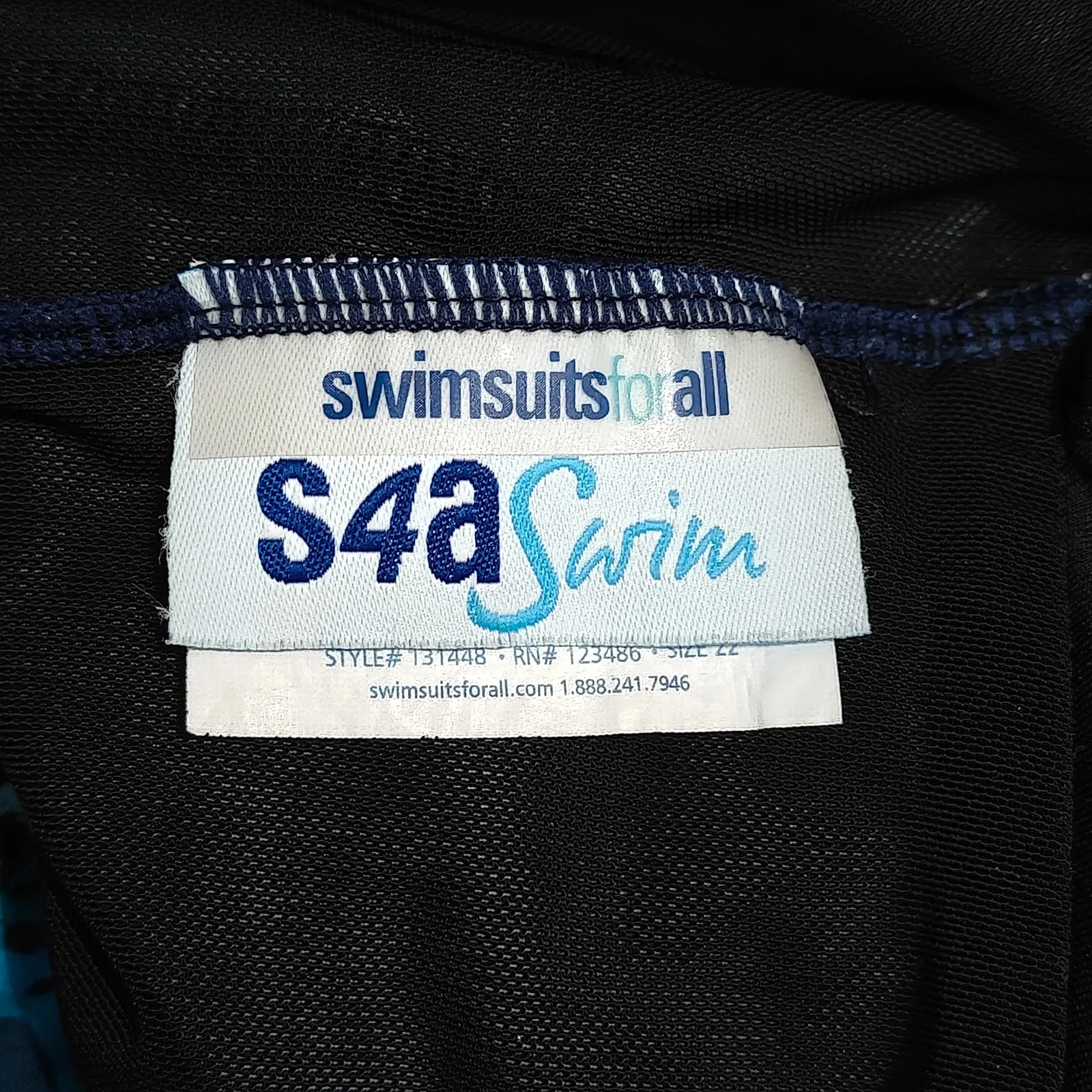 Swimsuits for All Blue Animal Leopard Print Swim Dress Sweetheart Neck Womens 20 Size undefined - Image 3