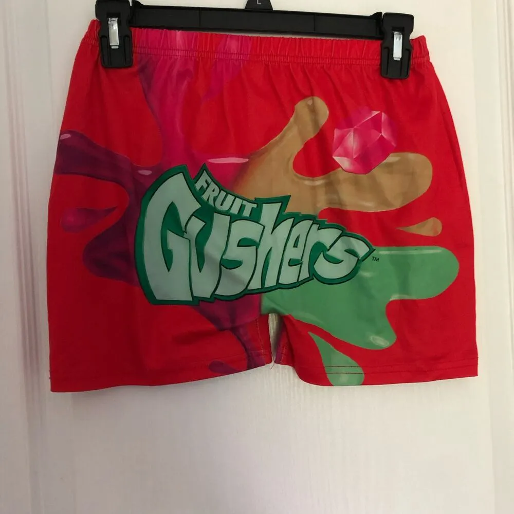 Women's Gushers Snack Shorts High Waisted Stretchy Biker Shorts‎ Red Size Small Pink - Image 6