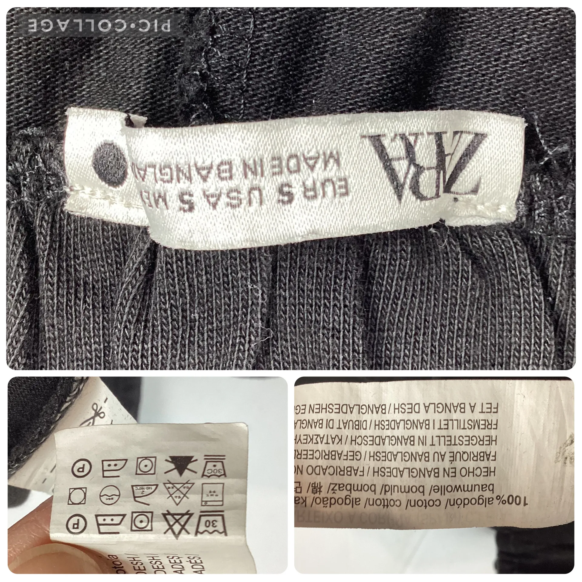 Zara Black Pull on Cotton Tie Front Pants - Image 5