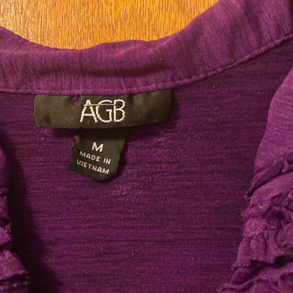 AGB Size Medium Short Sleeved Cotton Shirt with Ruffles at the top - Image 3