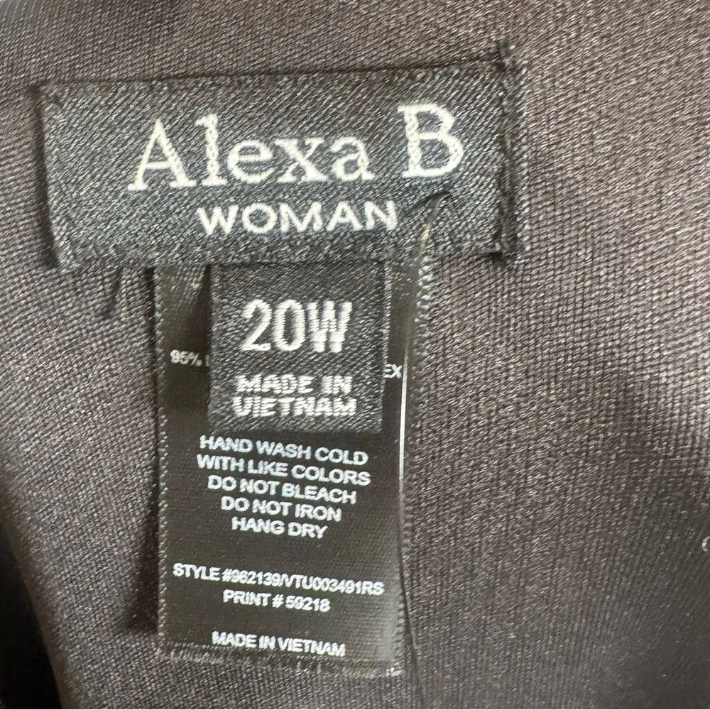 Alexa B black and red lily floral mesh maxi dress with rhinestones size 20W NWT - Image 5