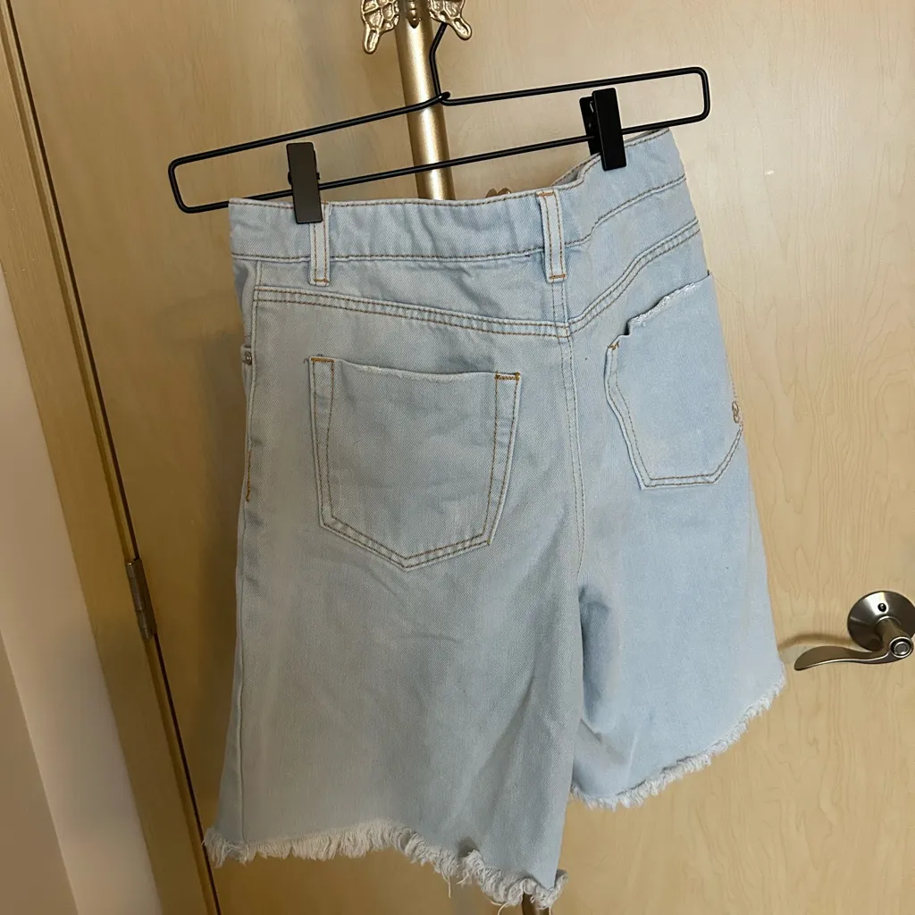 Indigo Rein Light Blue Distressed Jean Shorts - Image 5