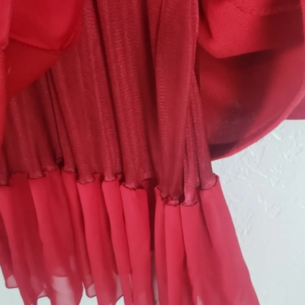 Red ruffle bohemian bow back dress NWT - Image 6