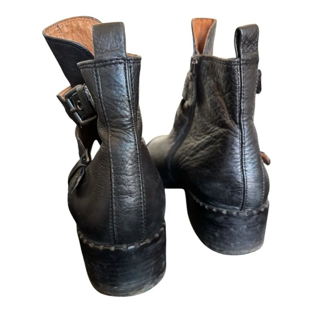 Gentle Soul Barnaby Leather Zip Buckle Bootie Size 6.5M Western Cowboy Black - Image 11