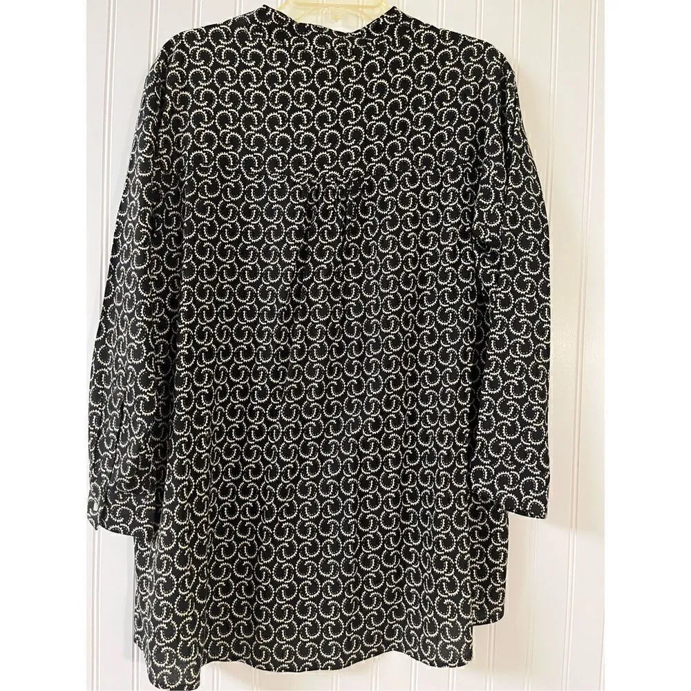 Rock Flower paper blouse black print sz Large Black - Image 2