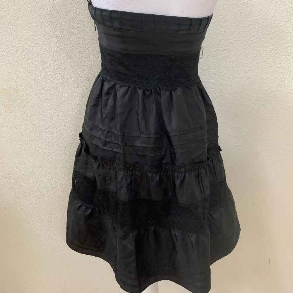 Asos Black Strapless Ruffle Hem Simi Formal Dress - Image 5