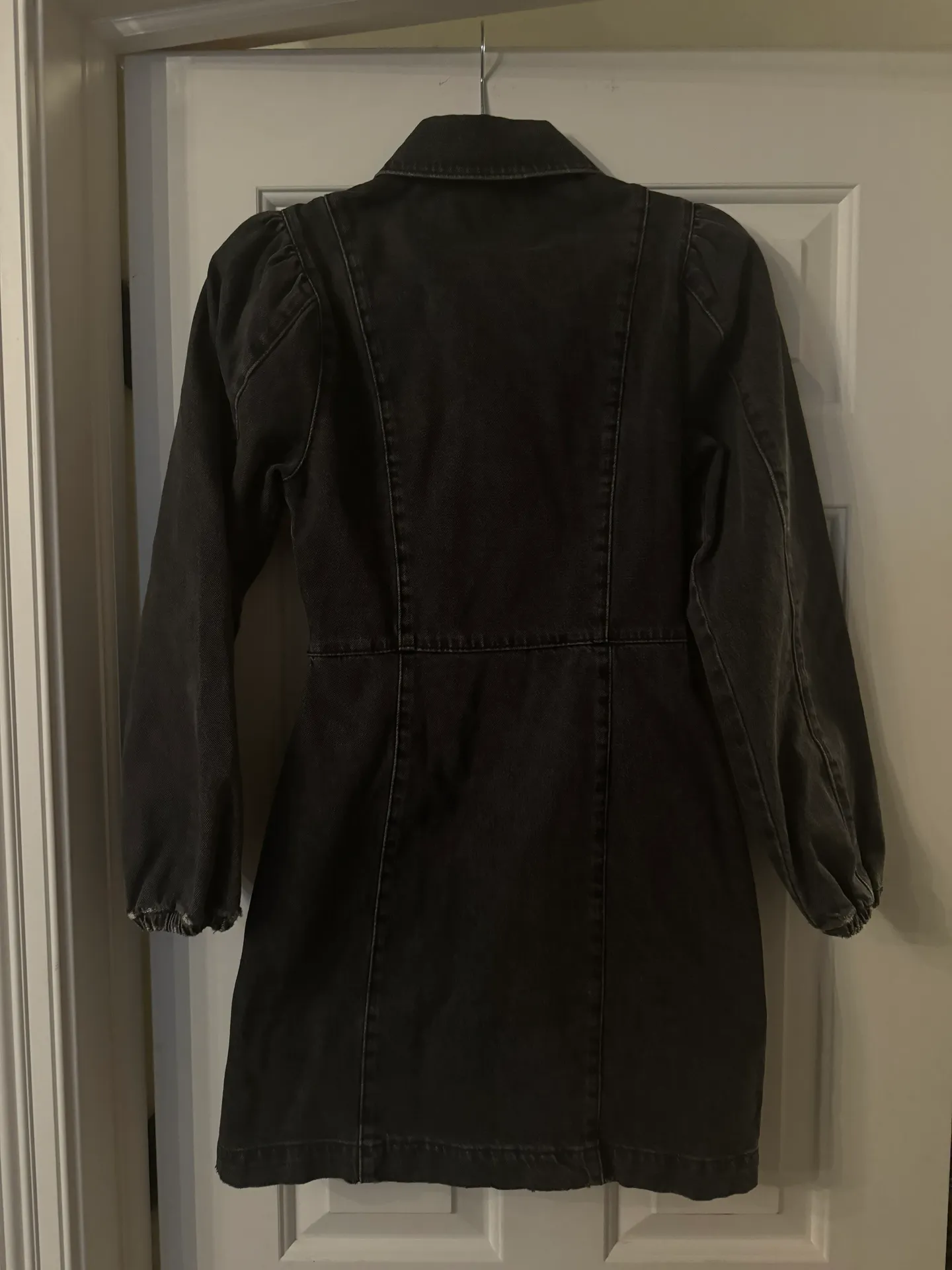 Black Denim Mini Dress - Image 2