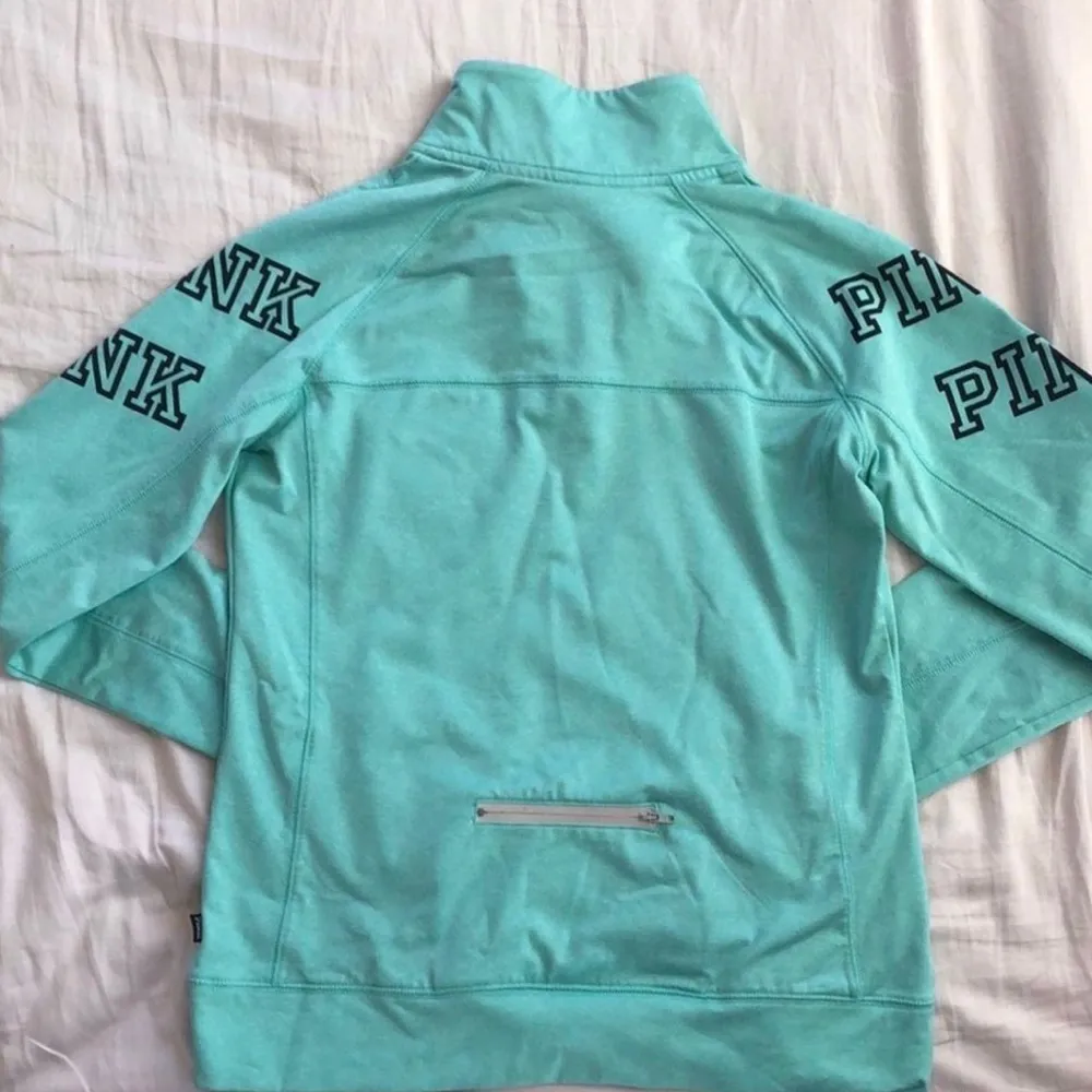 PINK - Victoria's Secret  Teal Half-Zip Athletic Jacket - Image 3