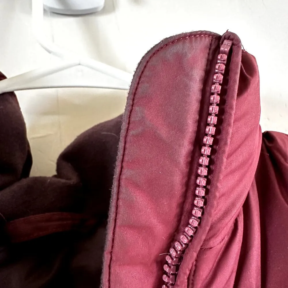 Eddie Bauer Classic Down Parka 1.0 Puffer Down Jacket EB650 Mid Length Hood Red - Image 7