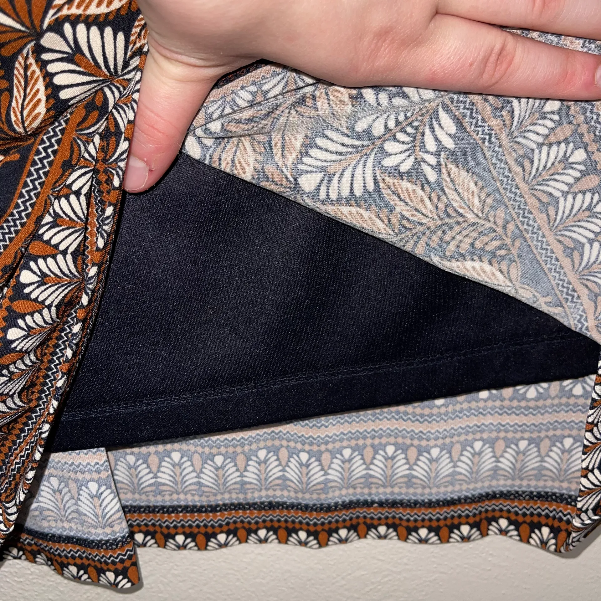 Black Boho Print Knee-length Shirt Dress  - Image 9