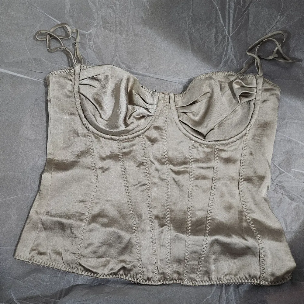 House Of CB 'Chantal' Champagne Satin Top - Image 4