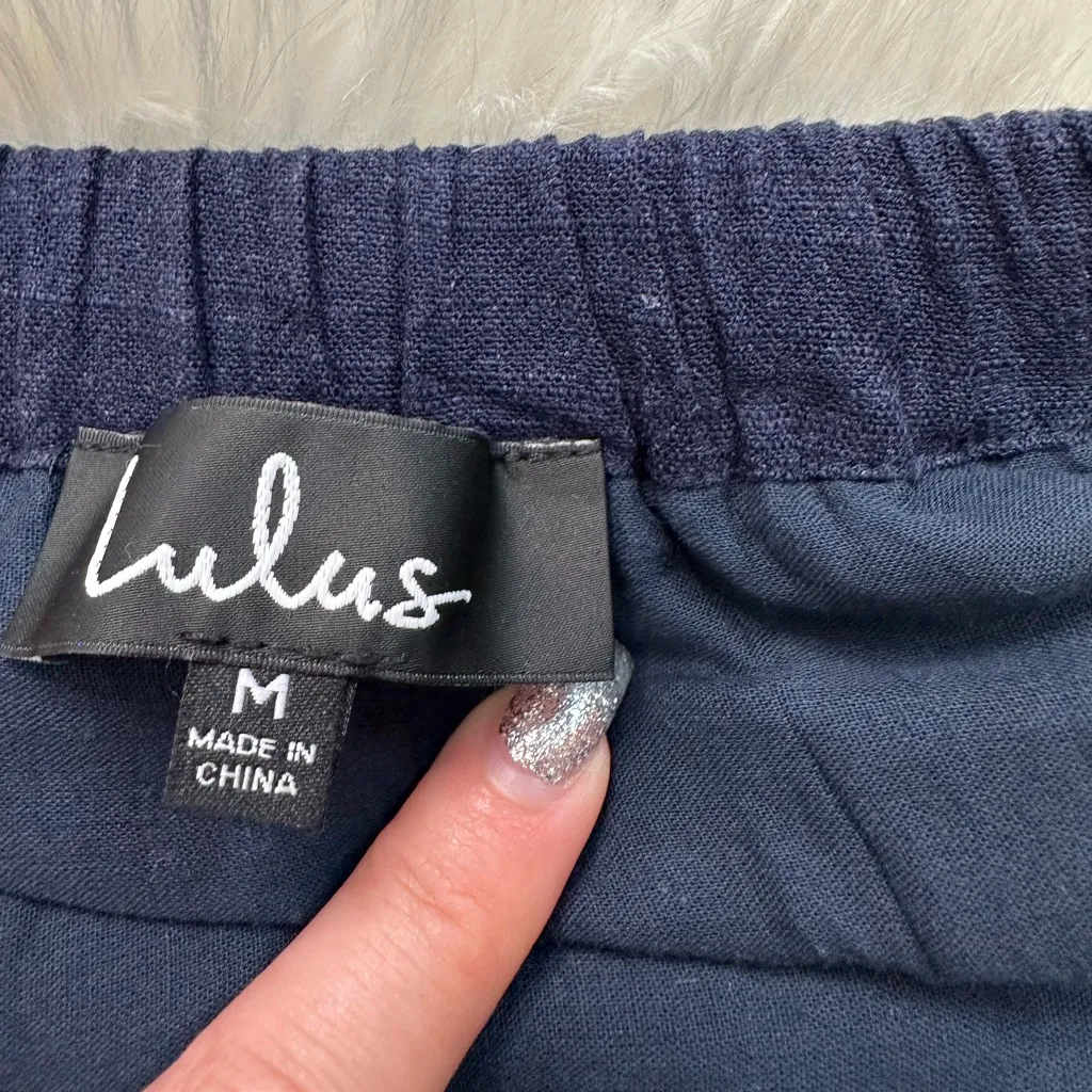 Lulu’s Al Fresco Evenings Navy Blue Off-the-Shoulder Dress - Image 9