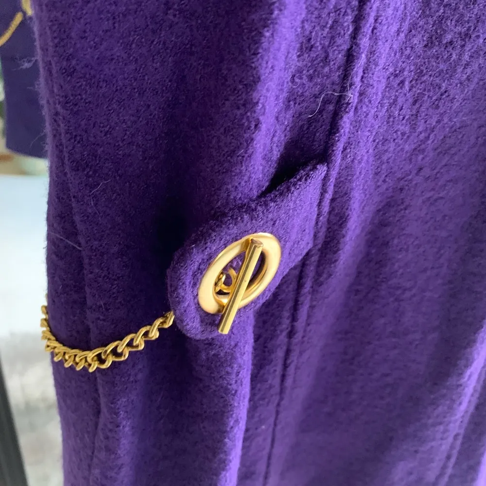 Carson Kressley Perfect Purple Wool Coat Size M - Image 5