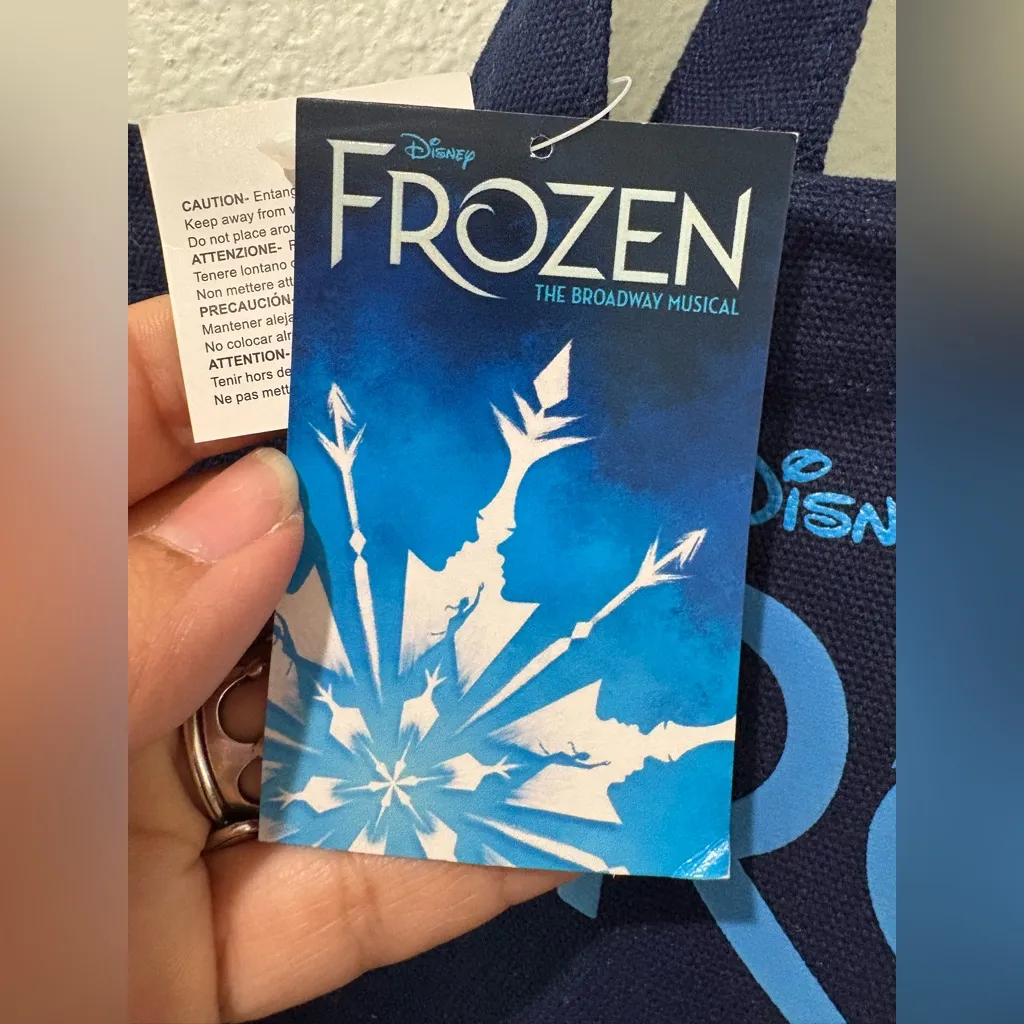 🆕 Disney Frozen The Broadway Musical Blue Tote 13”x14” aprox - Image 3