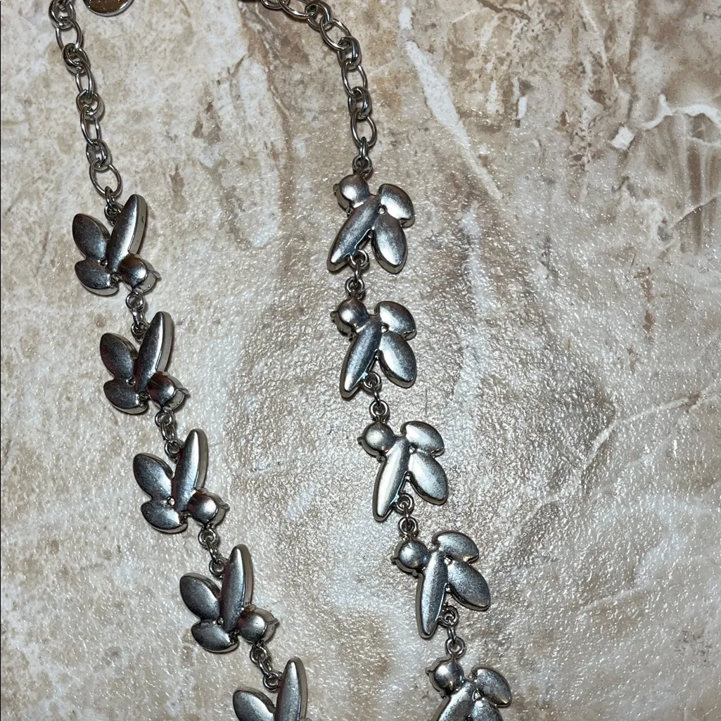 White House Black Market Pink and Silver Statement Necklace & Earrings Set - Image 13