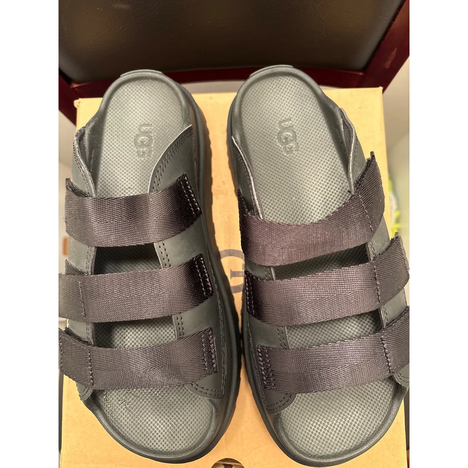 New UGG GoldenGlow Slide Sandals Black Women's Size 9 Platform Comfort - Image 3