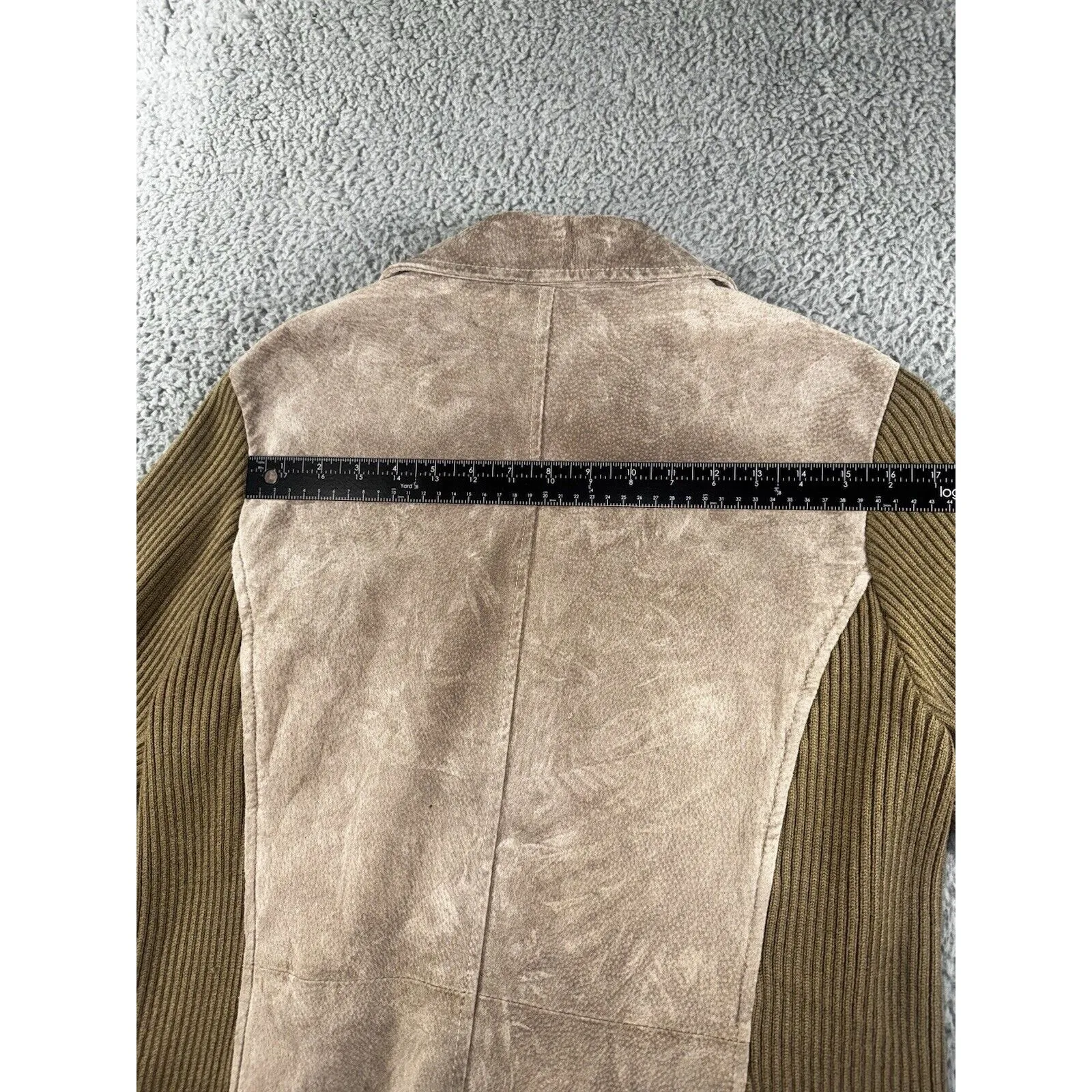 Vintage Ami‎ Leather Suede Jacket Women Large Full Zip Brown - Image 9