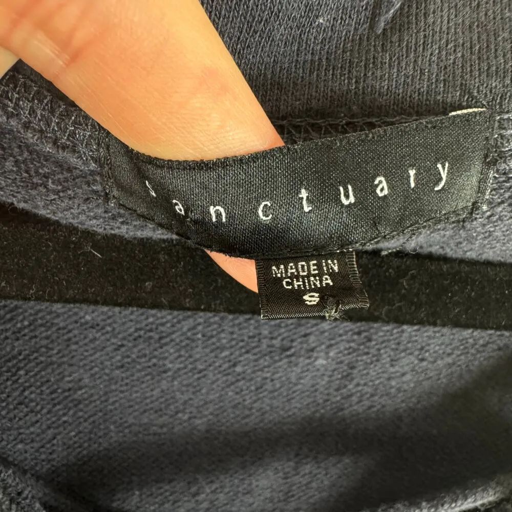 Sanctuary Gray Camo Long Sleeve V-Neck Lightweight Pullover Sweatshirt Size S - Image 3