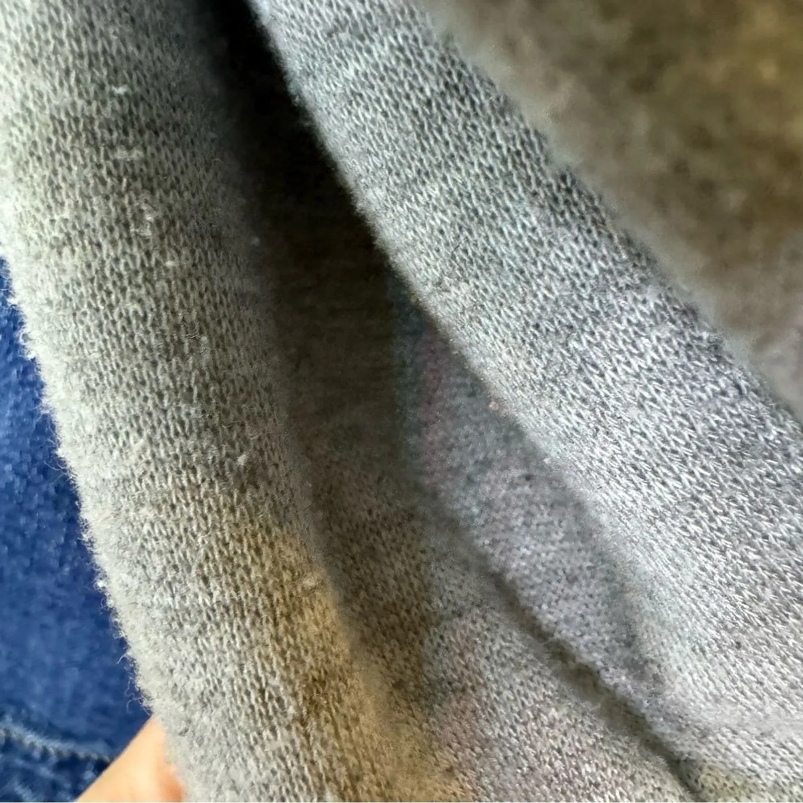 Live a Little Women's Denim Jacket Hooded Jean Jacket Gray Sweatshirt Sleeves L - Image 8