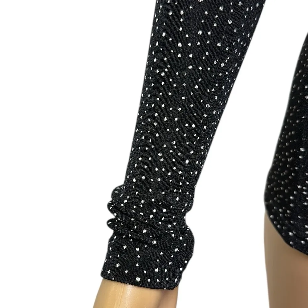 Newport Starry Night Mock Neck Long Sleeve Lightweight Bodycon Nylon Top Small Black - Image 11