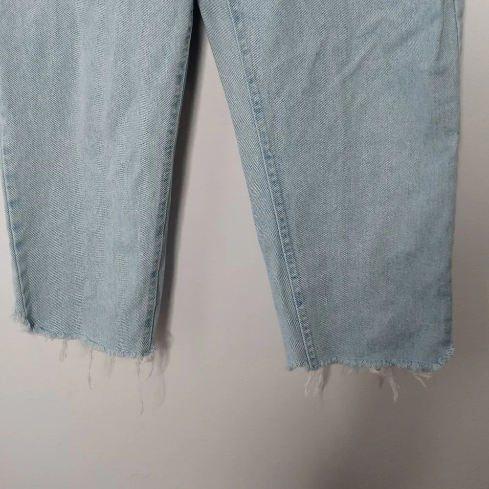 Vintage Lee Light Blue Jeans Distressed Hem - Image 4