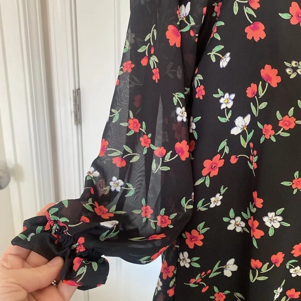 Love Tree floral shift dress with cold shoulders. - Image 3