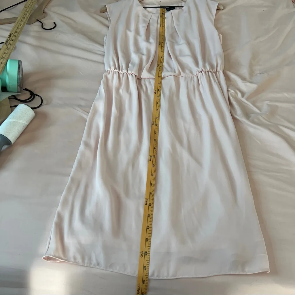 Your Sixth Sense Elegant Chiffon Pink Elastic Waist‎ Sleeveless Blouson Dress S - Image 13