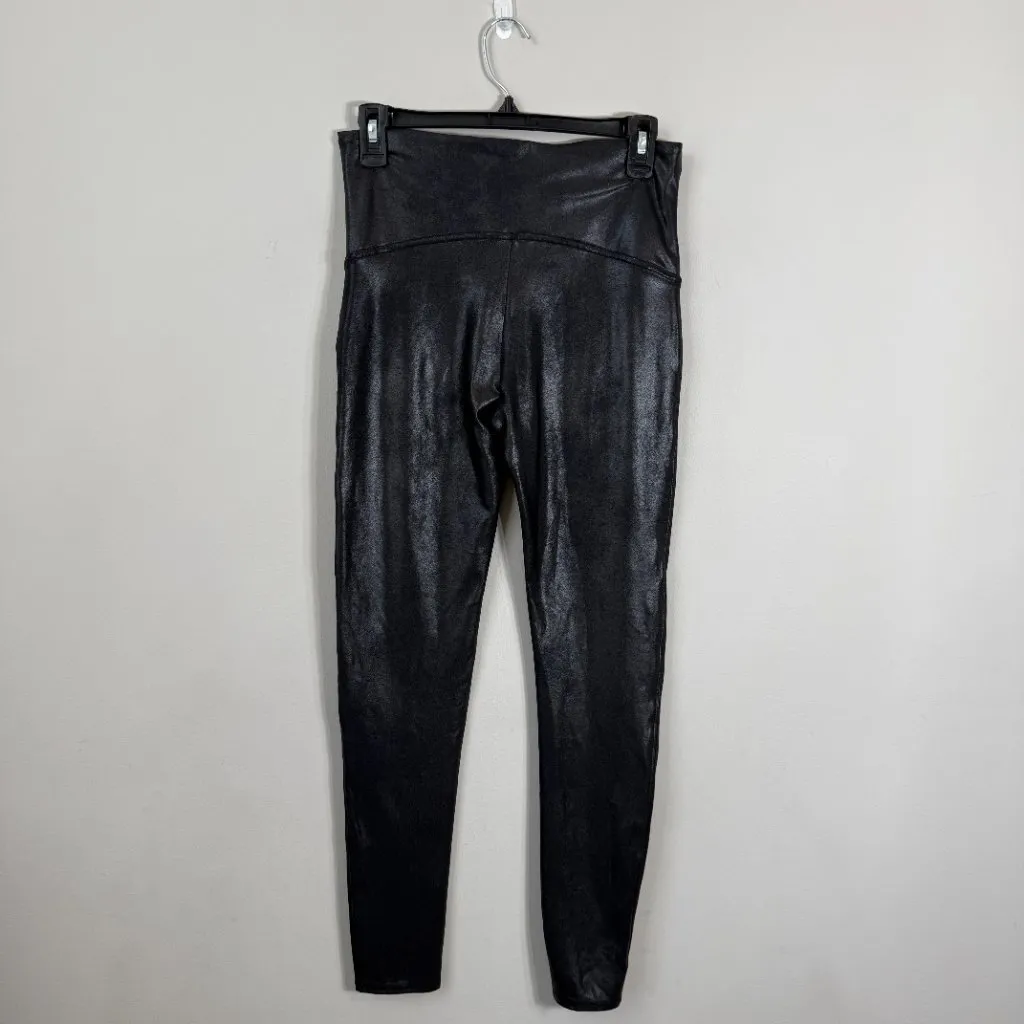 SPANX SPANXshape Faux Leather Leggings Women's XL Black Smoothing Shiny Slimming - Image 5