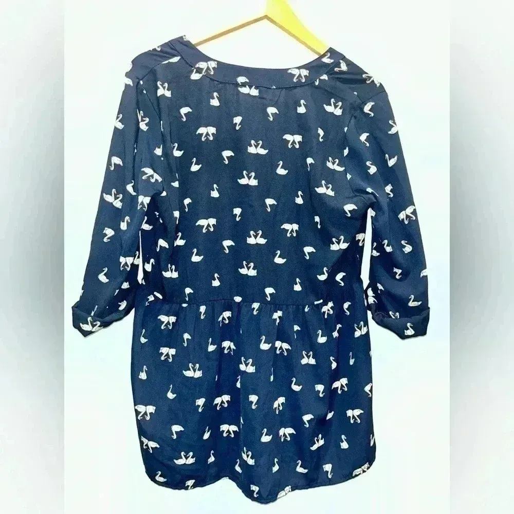 Jessy B. Swan‎ button up babydoll style blouse Blue Size M - Image 3
