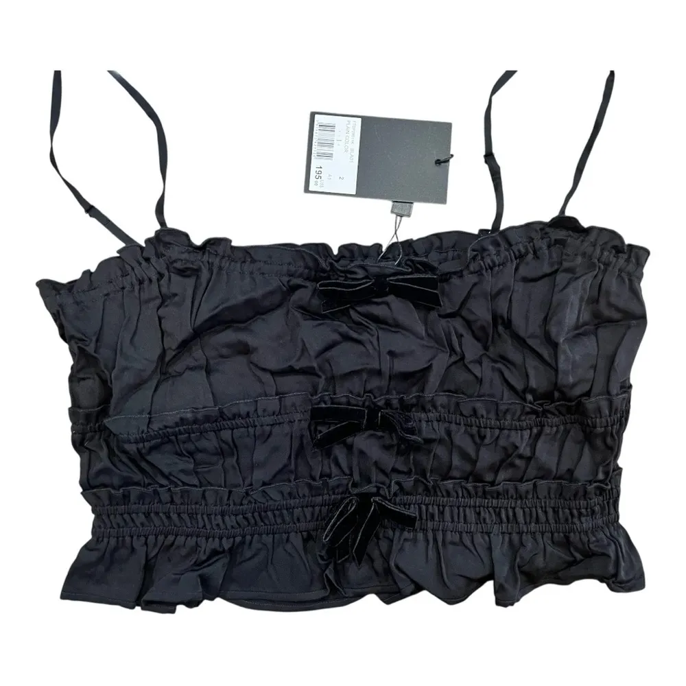 The Kooples Court A Bretelle Top, Size 2 French/ US Medium NWT Crop Top Straps - Image 7