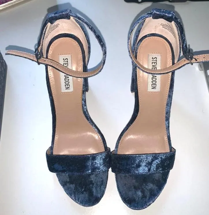 Steve Madden Blue Velvet  Heels - Image 2
