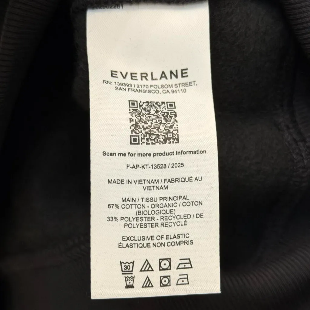 Everlane Cropped Luxe Fleece Hoodie in Black, Size X-Small - Image 8