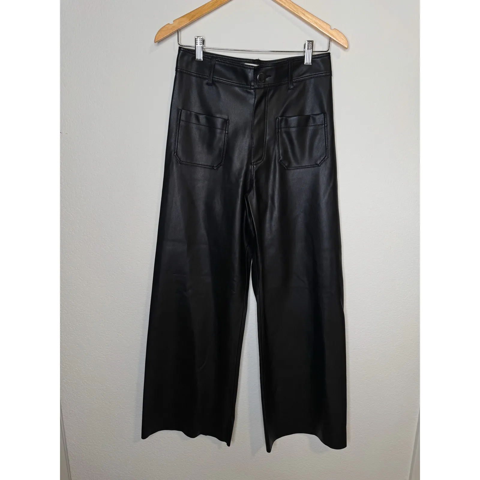 Zara The Marine Straight Leg Faux Leather Trousers - Image 8