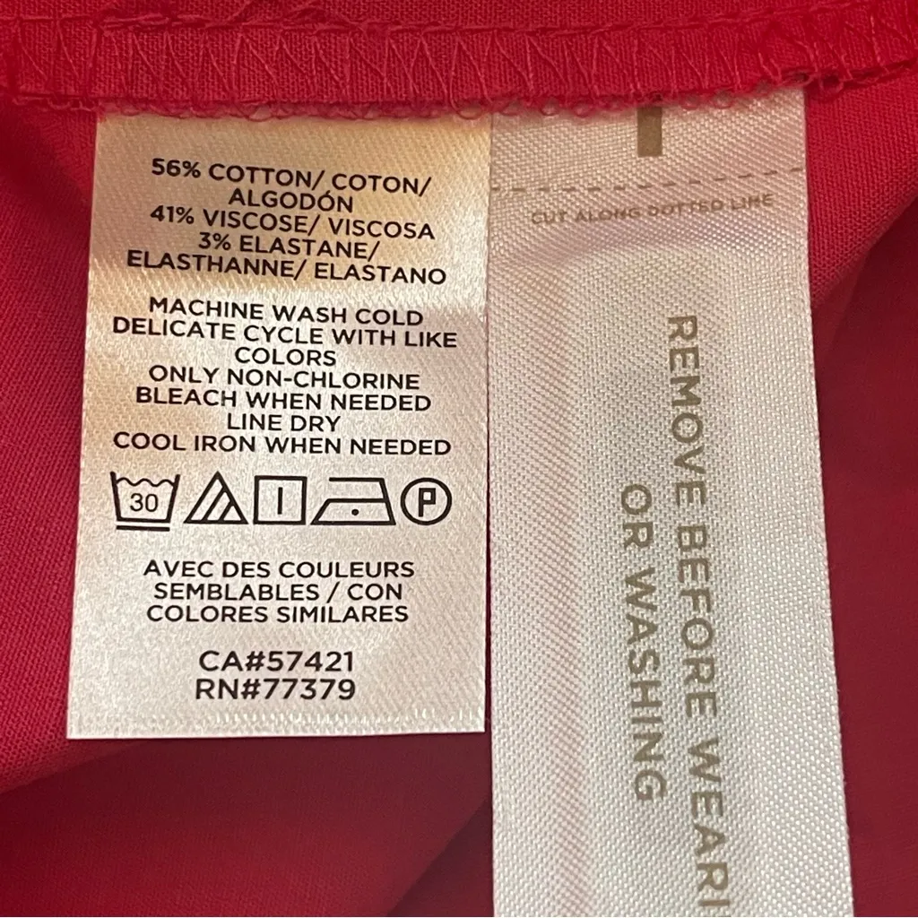 Ann Taylor Loose Fit Tiered Voluminous Maxi Cotton Blend Dress Fuchsia Sz XL - Image 10