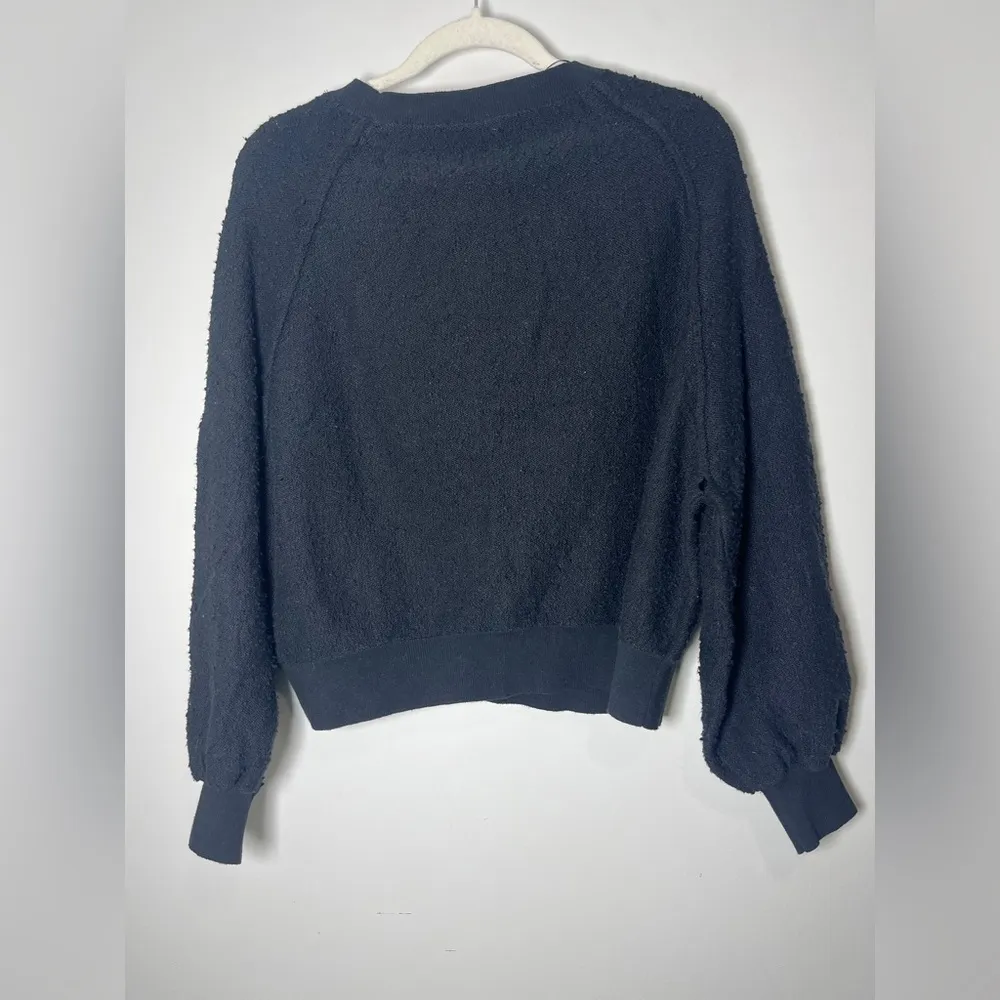 Free People Found My Friend Pullover Black Sz Small Cotton Blend Sweatshirt - Image 8