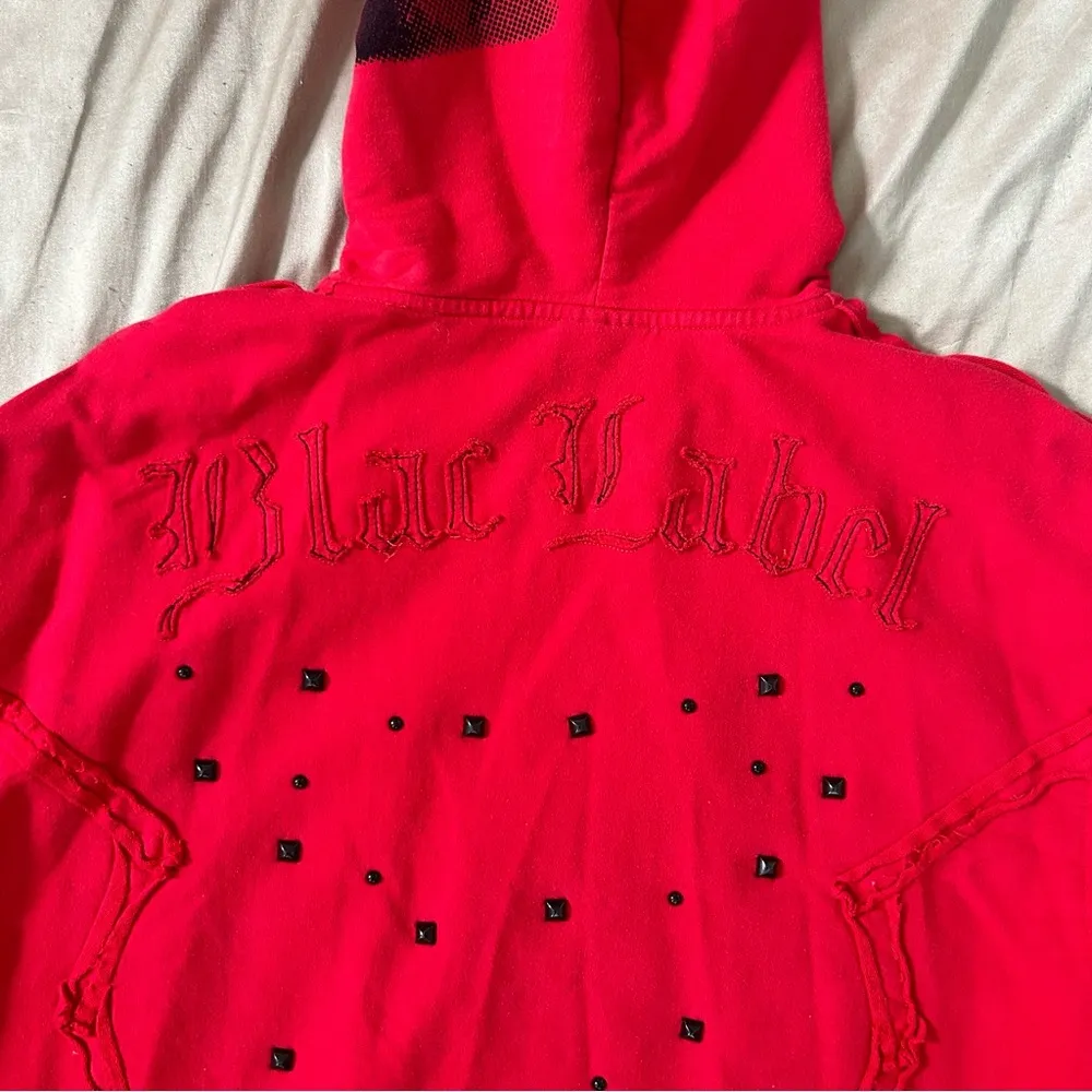 Red Y2K Punk Zip Up Jacket Size XL - Image 7