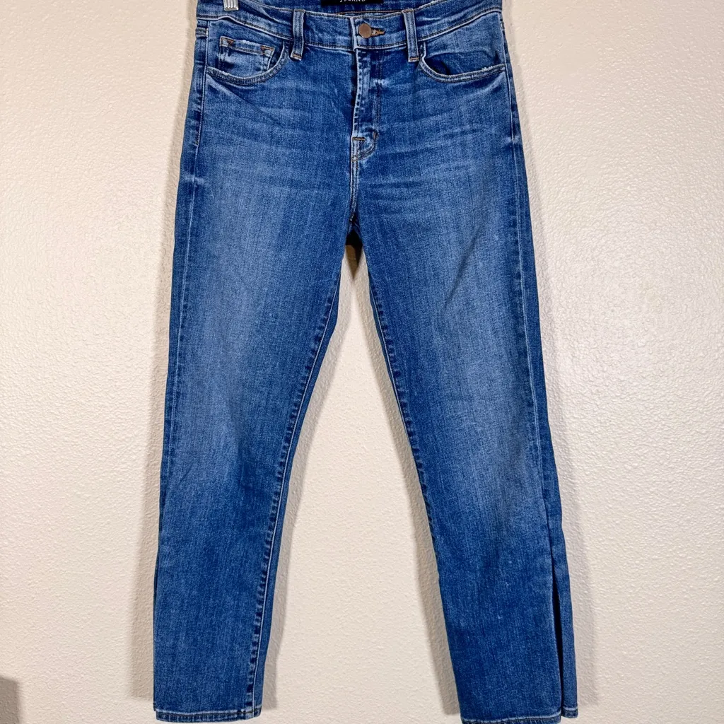J Brand Blue Mid Rise Skinny Jeans Womens 27 Kick Boot Denim Fall Casual - Image 11