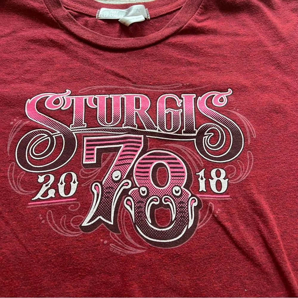 Sturgis Black Hills Rally Women’s Size L 2018 78th Anniversary Red Biker T - Image 2