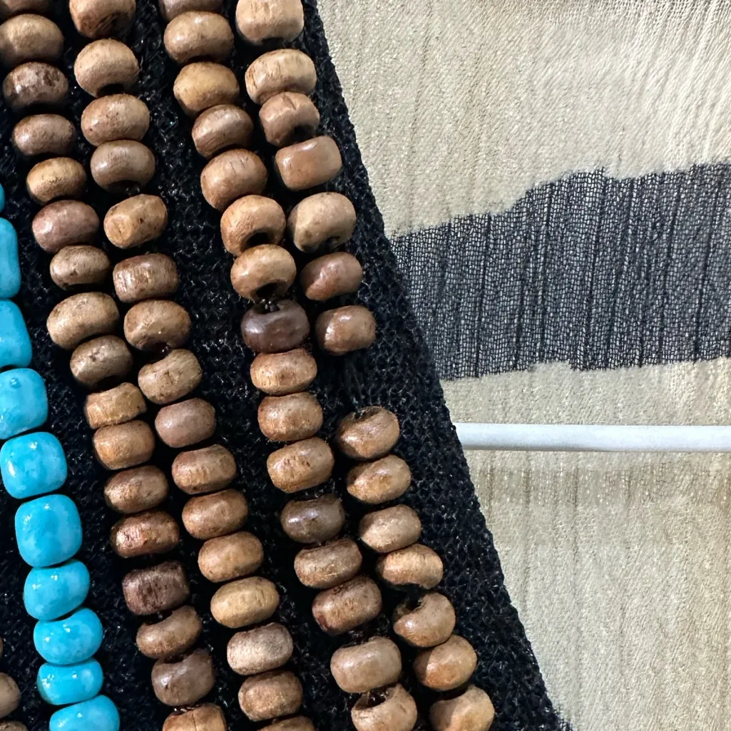 H & M Zebra Print Cover up with Beaded Necklace - Image 3