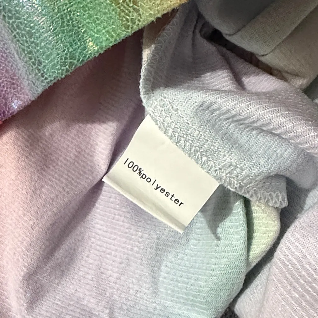 QUEEN OF SPARKLES Rainbow Shimmer Shorts/Skirt Size XS Pink - Image 9