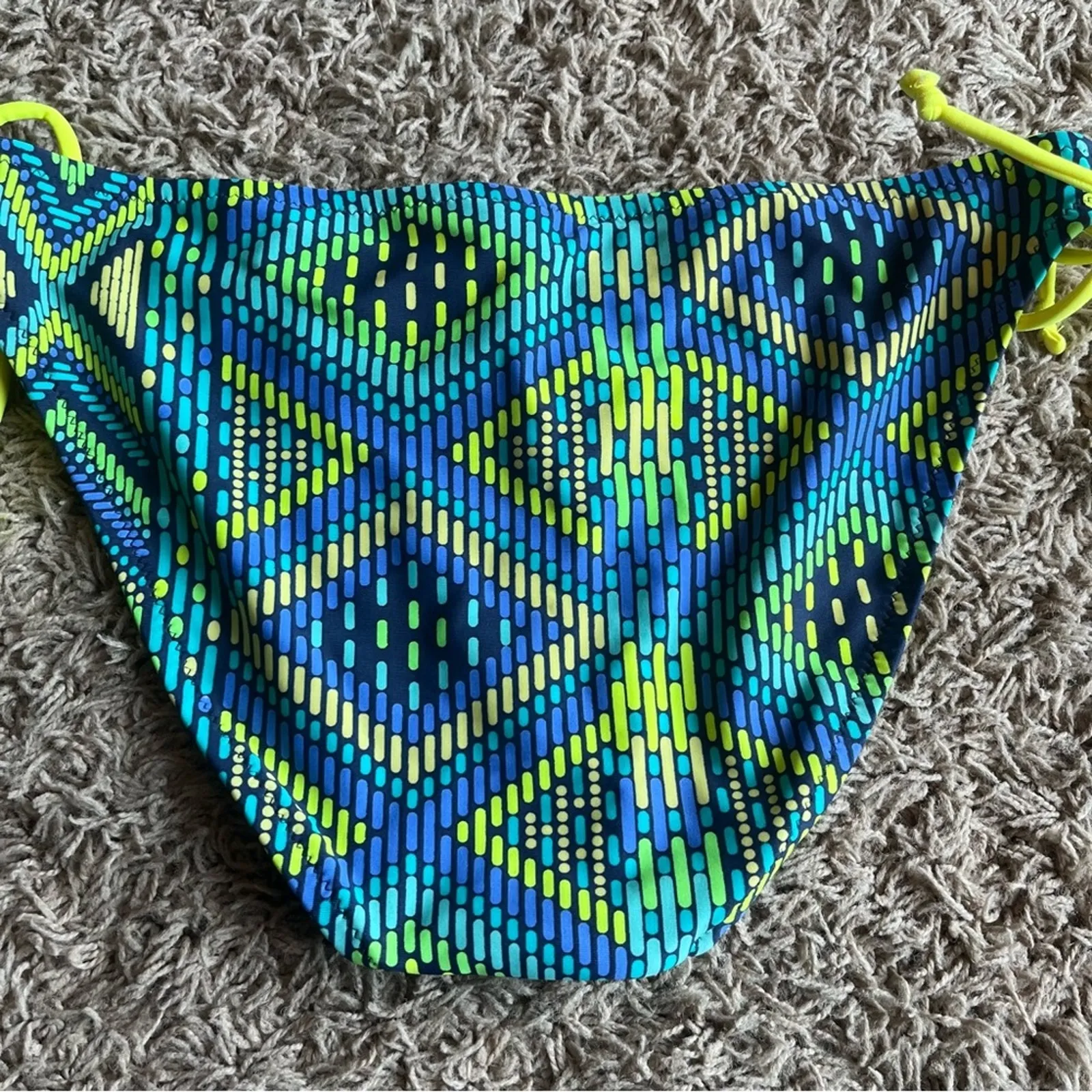American Eagle Blue / Yellow Printed Swim Bikini Bottom Size Medium - Image 6